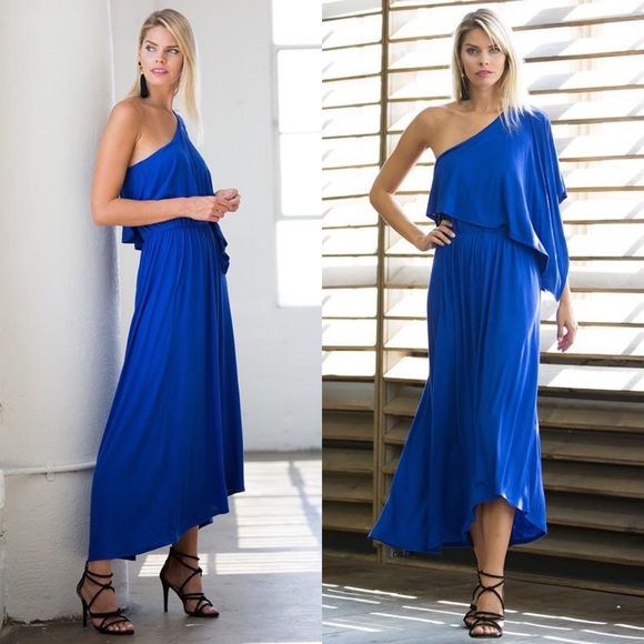 🎉HP🎉 Mauve One Shoulder Midi Dress - Picture 6 of 7